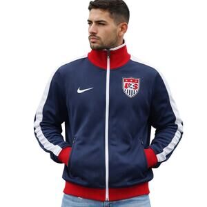 Nike Men's Small USA Soccer Track Jacket Navy Red Zip Olympic Style